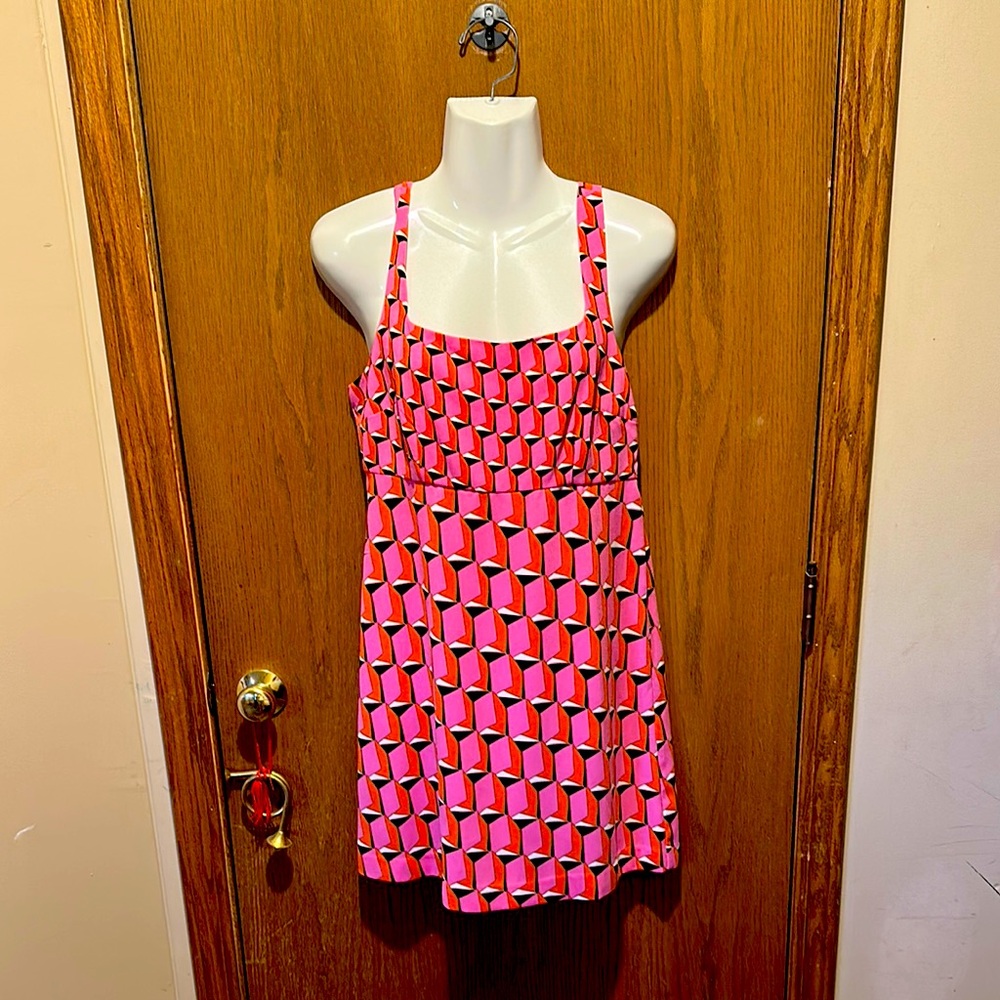 Diane Von Furstenberg for target Pink and Orange Geometric summer Dress